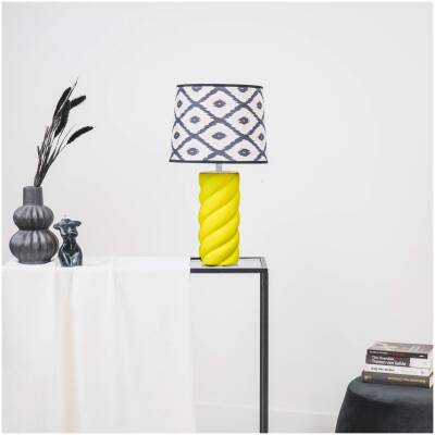Tafellamp - keramiek - neon geel