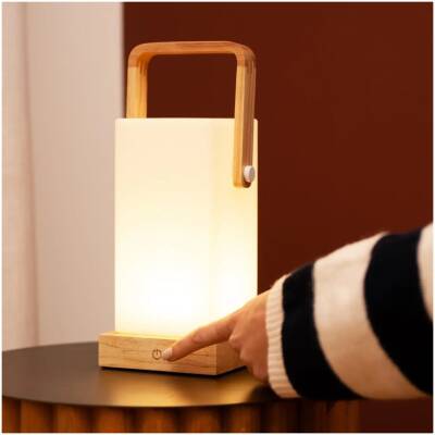 Tavellio - Harper - Lichtbruine houten lamp
