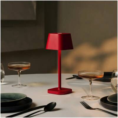 Ava rood - oplaadbare tafellamp - dimbaar - tot 120 uur
