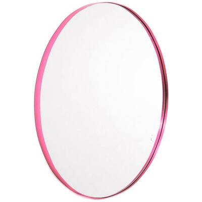 Roze wandspiegel - rond - metaal - Ø60cm