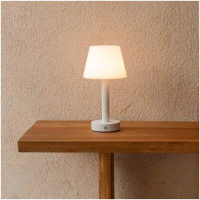 Zoe Witte Houten Oplaadbare Tafellamp - tot 80 uur