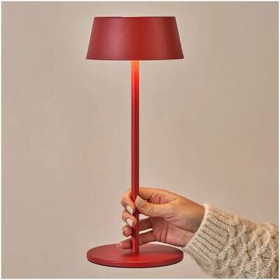 Hugo rode oplaadbare tafellamp - dimbaar - tot 120 uur