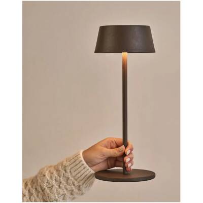 Hugo bruine oplaadbare tafellamp - dimbaar - tot 120 uur