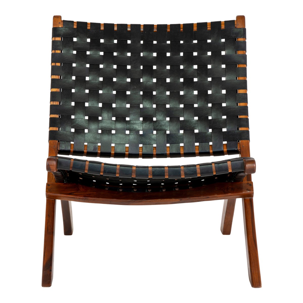 Perugia Klapstoel - Teakhout, Leer, Zwart - 66x74x73 cm 3 Perugia Klapstoel - Teakhout, Leer, Zwart - 66x74x73 cm