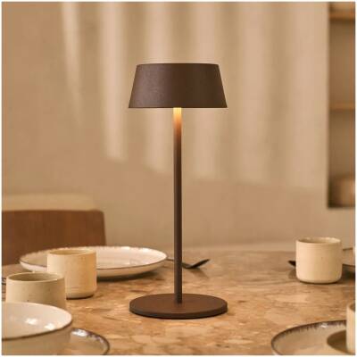 Hugo bruine oplaadbare tafellamp - dimbaar - tot 120 uur
