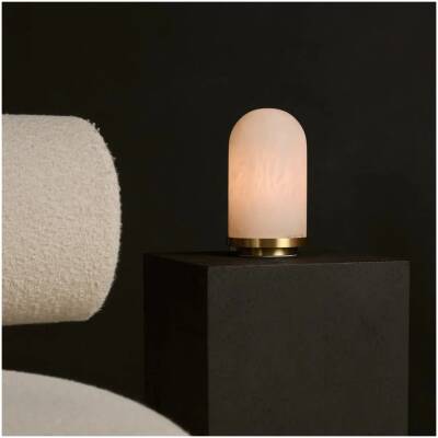 Mateo Albasten Lamp met Gouden Bodem