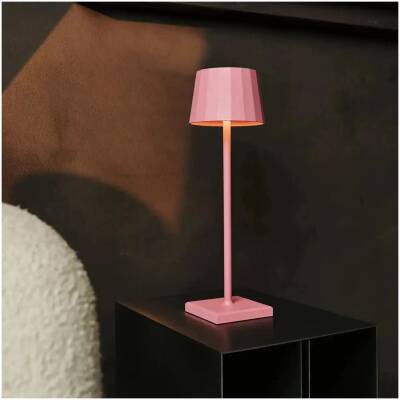 Wouter roze oplaadbare tafellamp - tot 120 uur