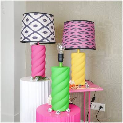 Tafellamp - keramiek - neon geel