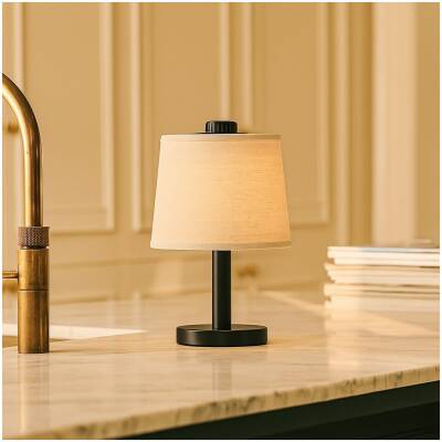 Rover houten lamp - Zwart – oplaadbaar, draadloos en dimbaar - 100uur