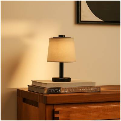 Rover houten lamp - Zwart – oplaadbaar, draadloos en dimbaar - 100uur