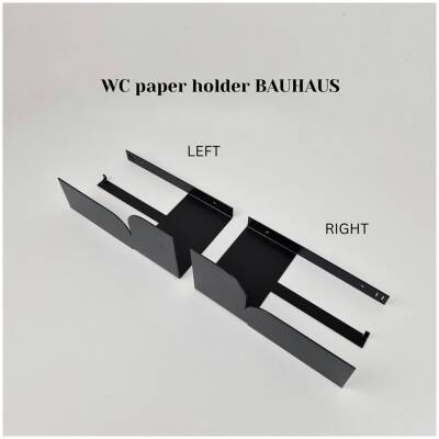Zwart metalen toiletrolhouder met plank Bauhaus