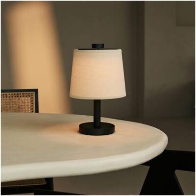 Rover houten lamp - Zwart – oplaadbaar, draadloos en dimbaar - 100uur