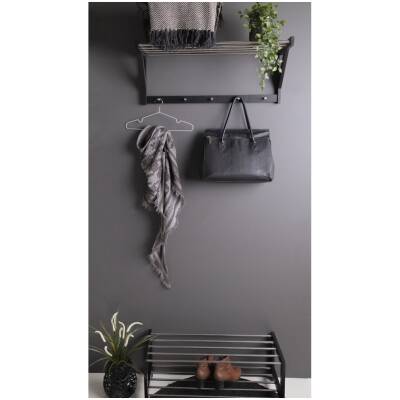 Padova hoedenplank - Zwart - 78x32x34 cm