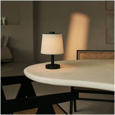 Rover houten lamp - Zwart – oplaadbaar, draadloos en dimbaar - 100uur