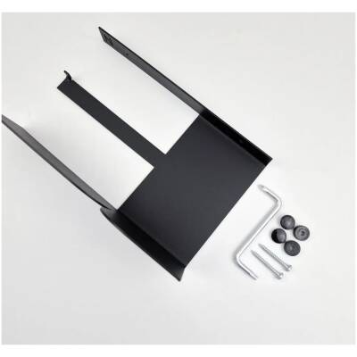 Zwart metalen toiletrolhouder met plank Bauhaus