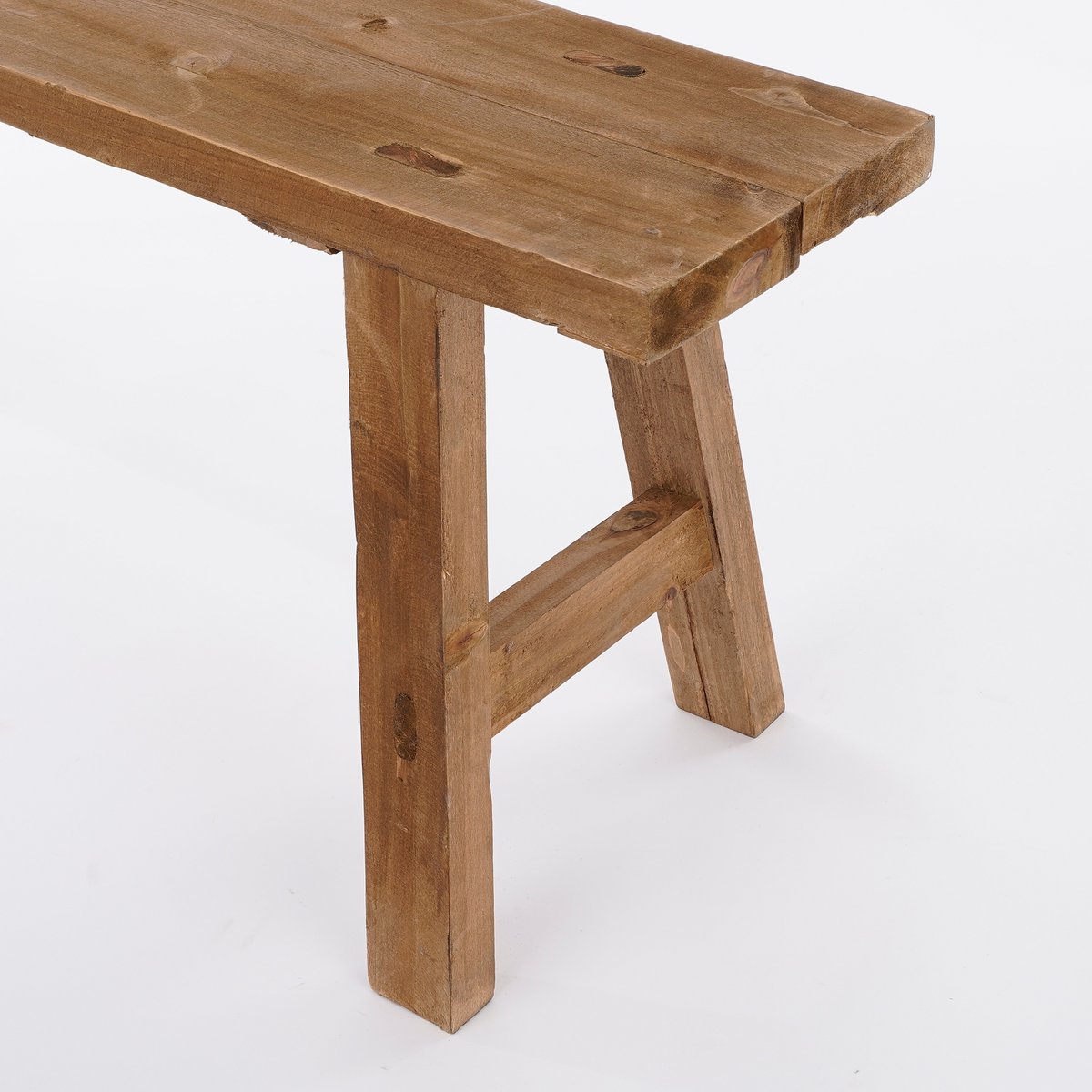 Bold Houten Bankje - L108xB20xH37 cm - Bruin 3 Bold Houten Bankje - L108xB20xH37 cm - Bruin