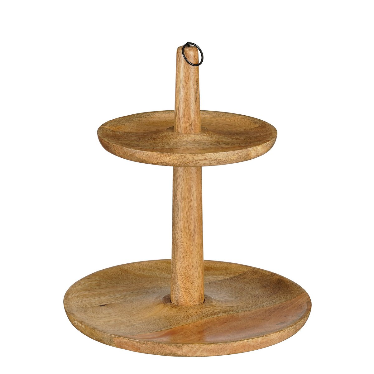 Caden Etagère - H36 x Ø33 cm - Mangohout - Lichtbruin 1 Caden Etagère - H36 x Ø33 cm - Mangohout - Lichtbruin