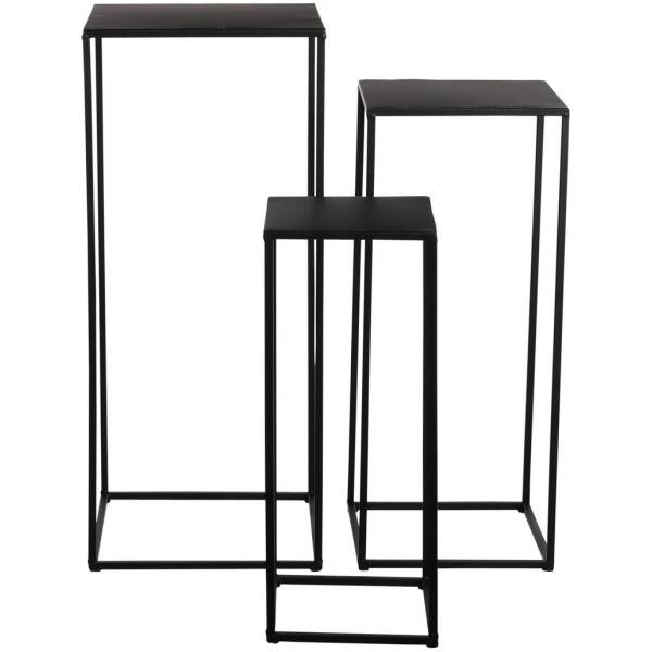 Meubels 5 Quinty Bijzettafel - Metaal - Zwart - Set van 3