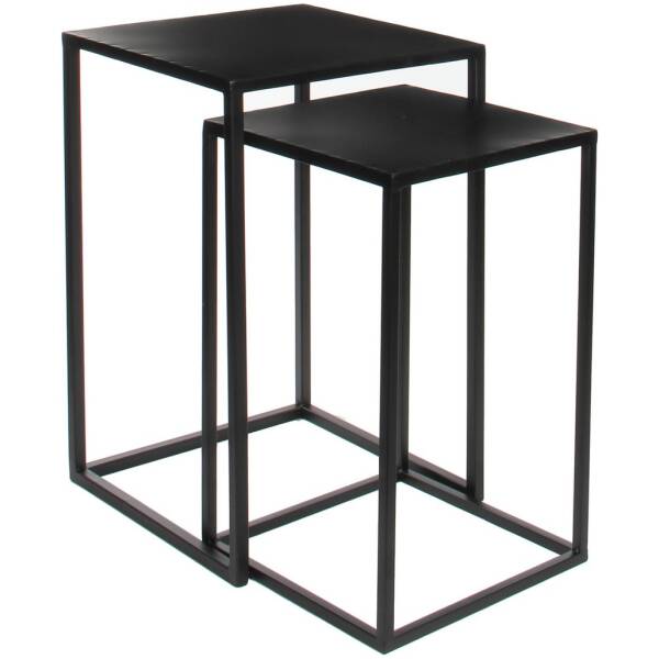 Meubels 26 Goa Bijzettafel - L35 x B35 x H55 cm - Zwart - Set van 2