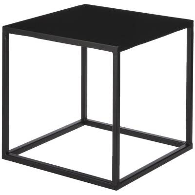 Goa Bijzettafel - L35 x B35 x H33 cm - Zwart - Set van 2