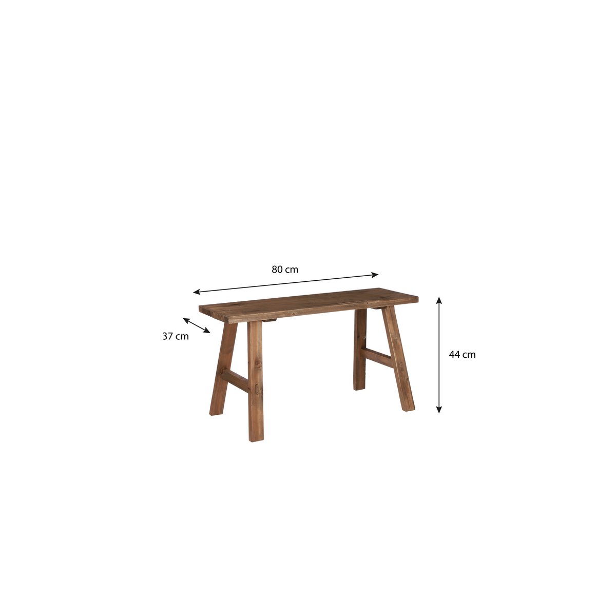 Bold Houten Bankje - L80xB37xH44 cm - Bruin 4 Bold Houten Bankje - L80xB37xH44 cm - Bruin