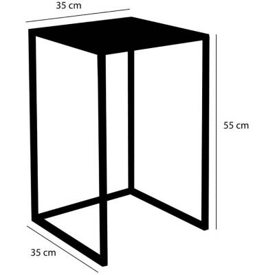 Goa Bijzettafel - L35 x B35 x H55 cm - Zwart - Set van 2