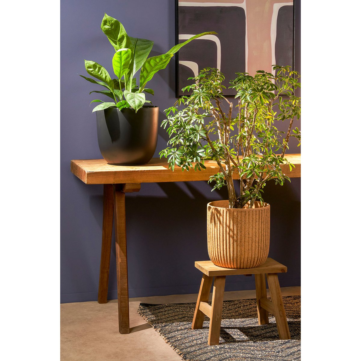 Bold Houten Krukje - L38xB29xH34 cm - Bruin 5 Bold Houten Krukje - L38xB29xH34 cm - Bruin