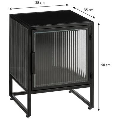 Clifton Opbergkast met Deuren - Zwart - H50cm