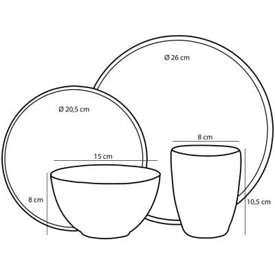 Tabo Serviesset 4 Persoons - Groen
