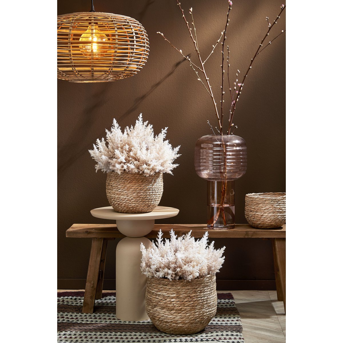 Bold Houten Bankje - L108xB20xH37 cm - Bruin 5 Bold Houten Bankje - L108xB20xH37 cm - Bruin
