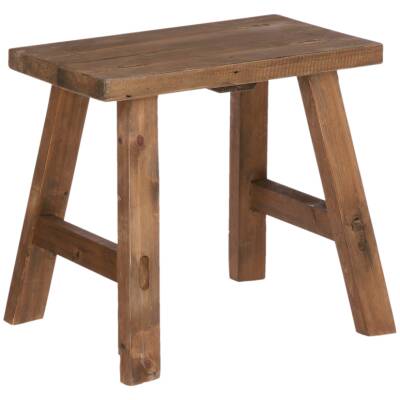 Bold Houten Krukje - L38xB29xH34 cm - Bruin