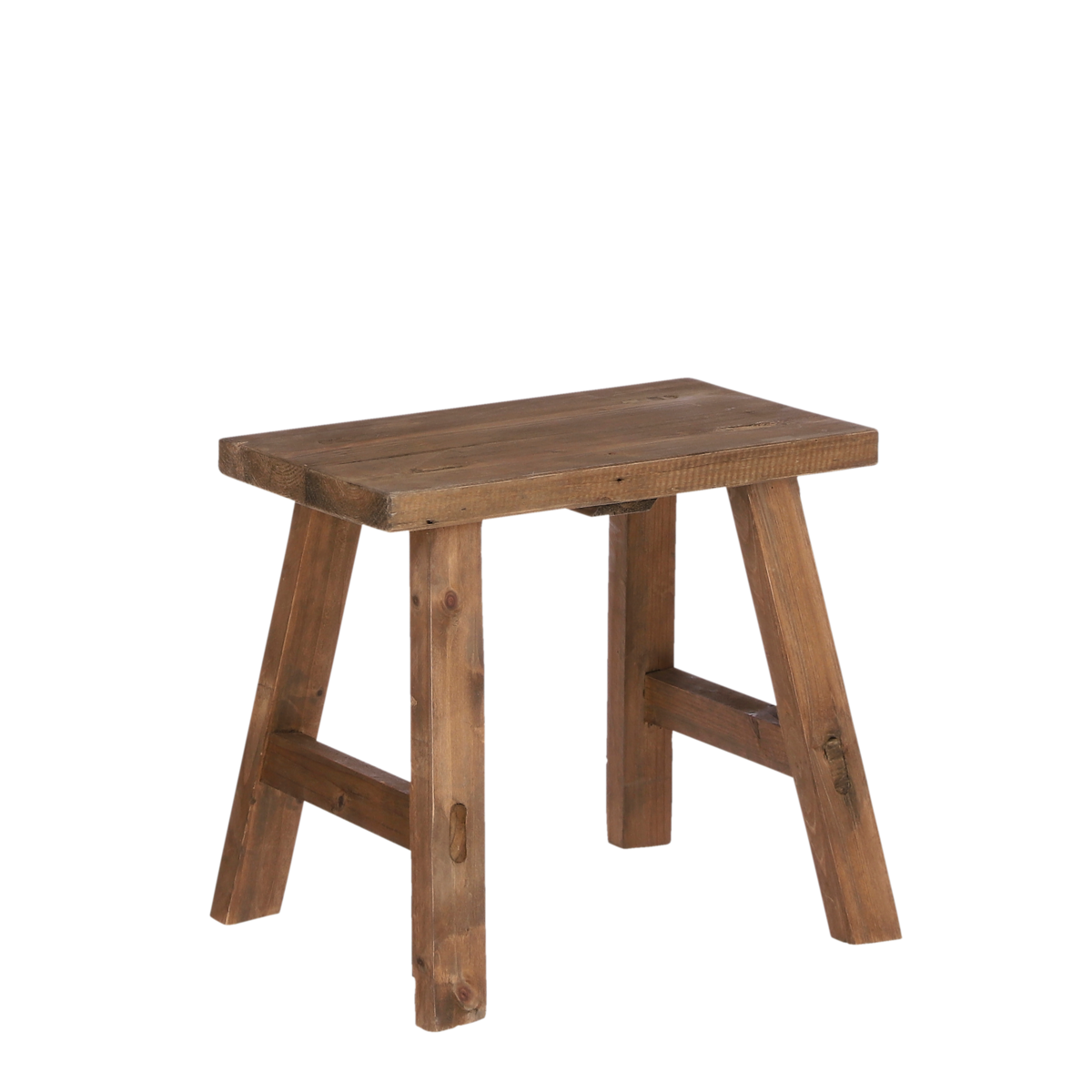 Bold Houten Krukje - L38xB29xH34 cm - Bruin 1 Bold Houten Krukje - L38xB29xH34 cm - Bruin