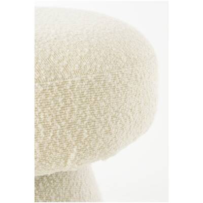 Poef - H46 x Ø49 cm - Wit