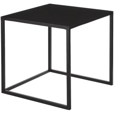 Goa Bijzettafel - L35 x B35 x H33 cm - Zwart - Set van 2