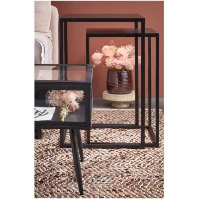 Goa Bijzettafel - L35 x B35 x H55 cm - Zwart - Set van 2