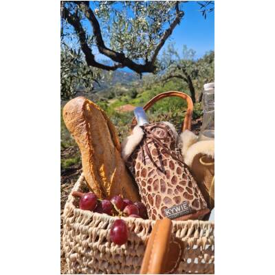 Kywie Champagnekoeler - Giraffe print Leder