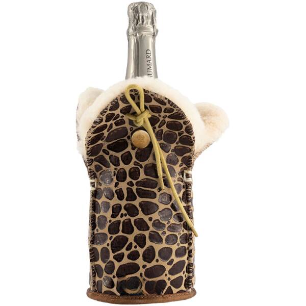 Kywie Champagnekoeler - Giraffe print Leder