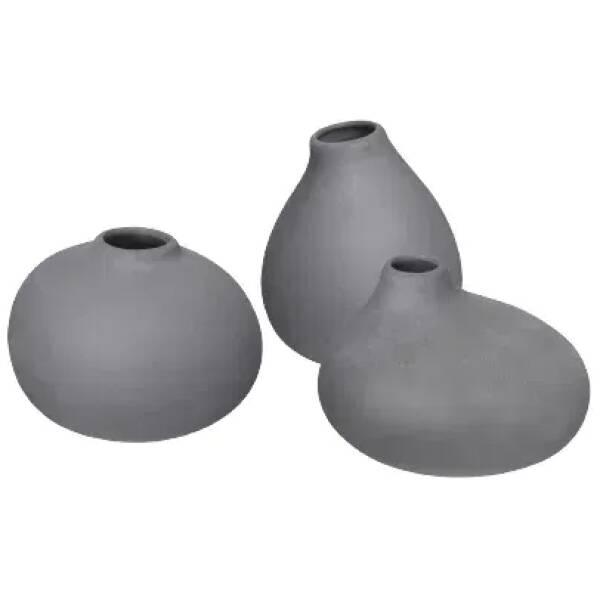 Blomus - Nona - Set van 3 vaasjes - Pewter