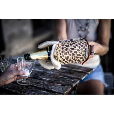Kywie Champagnekoeler - Giraffe print Leder