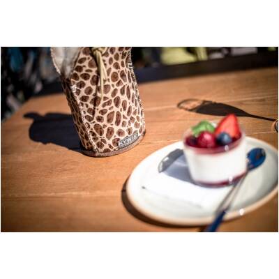 Kywie Champagnekoeler - Giraffe print Leder