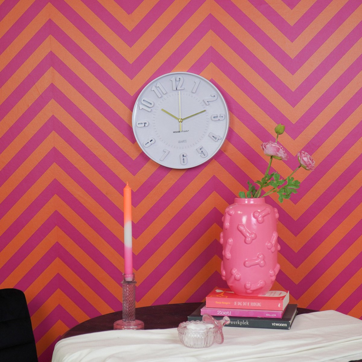 Wandklok - Lilac - 30x30x4cm 2 Wandklok - Lilac - 30x30x4cm