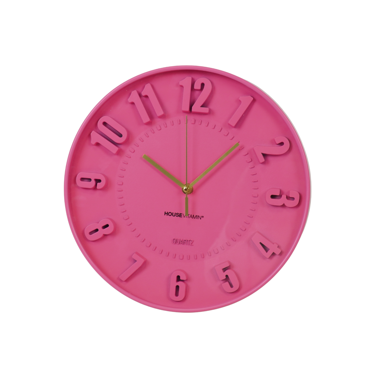 Wandklok - neon roze - 30x30x4cm 1 Wandklok - neon roze - 30x30x4cm