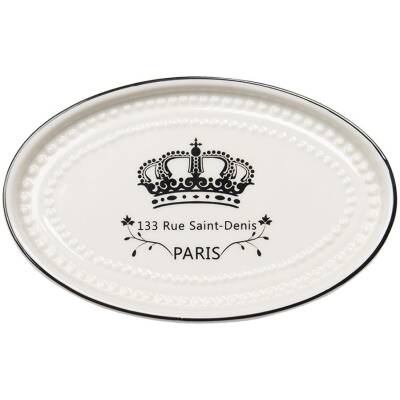 Badkamerset Set van 4 Beige Zwart Keramiek Kroon - Clayre & Eef
