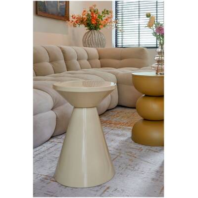 Bijzettafel Jim - Beige - ijzer - 45cm hoog - Mica Decorations