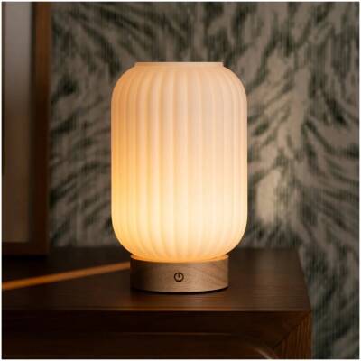 Lilly - lichtbruin - houten basis - oplaadbaar tot 100 uur