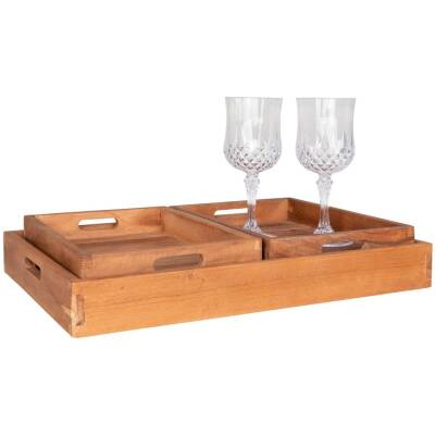 House Nordic - Faro Dienblad - Teak - Set van 3