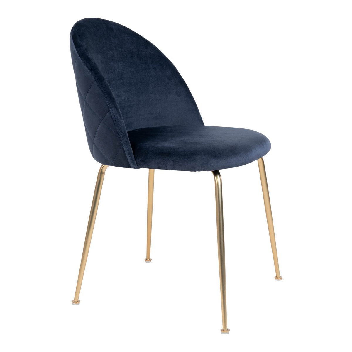 Geneve Eetkamerstoel - blauw met gouden poten - Set van 2 4 Geneve Eetkamerstoel - blauw met gouden poten - Set van 2
