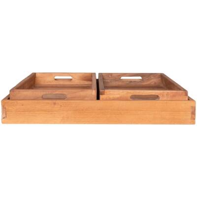 House Nordic - Faro Dienblad - Teak - Set van 3