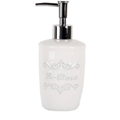 Clayre & Eef - Zeepdispenser - 325 ml - Wit Keramiek
