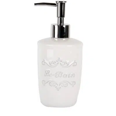 Clayre & Eef - Zeepdispenser - 325 ml - Wit Keramiek